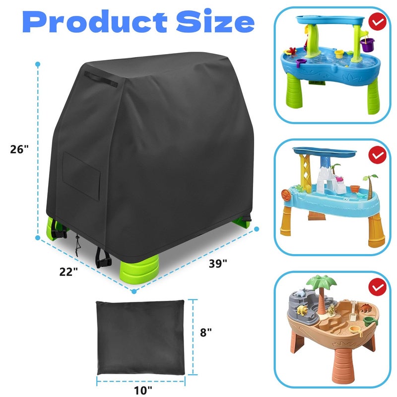 Intoypad Kids Water Table Cover for Step2 Rain Showers Water Table Accessories, Outdoor Toys Waterproof Sunshade Dust Cover for Toddlers 1-3 Outdside Step 2 Watertable Toys for Kids Ages 3-5 - Image 2